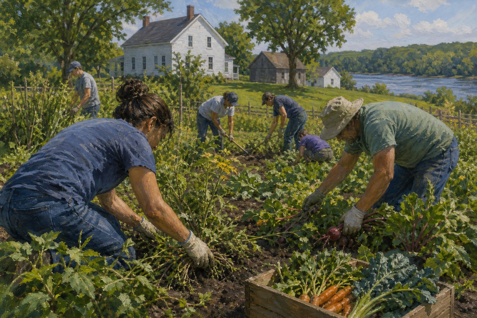 Travelers Across America volunteers help spruce up Oliver Kelley Farms